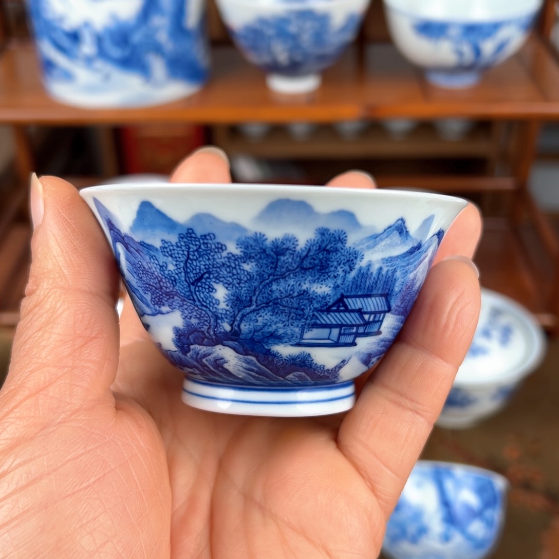 【闪购商品】景德镇手工山水主人杯