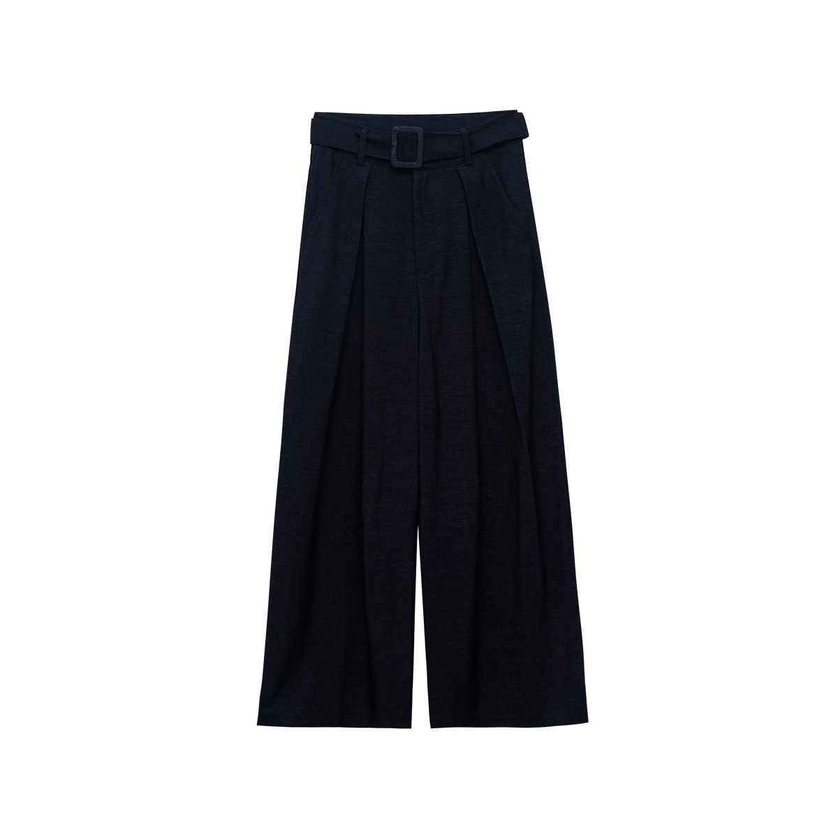 腰带阔腿裤高腰休闲裤智秀裤女装简约时尚少女风OP-72