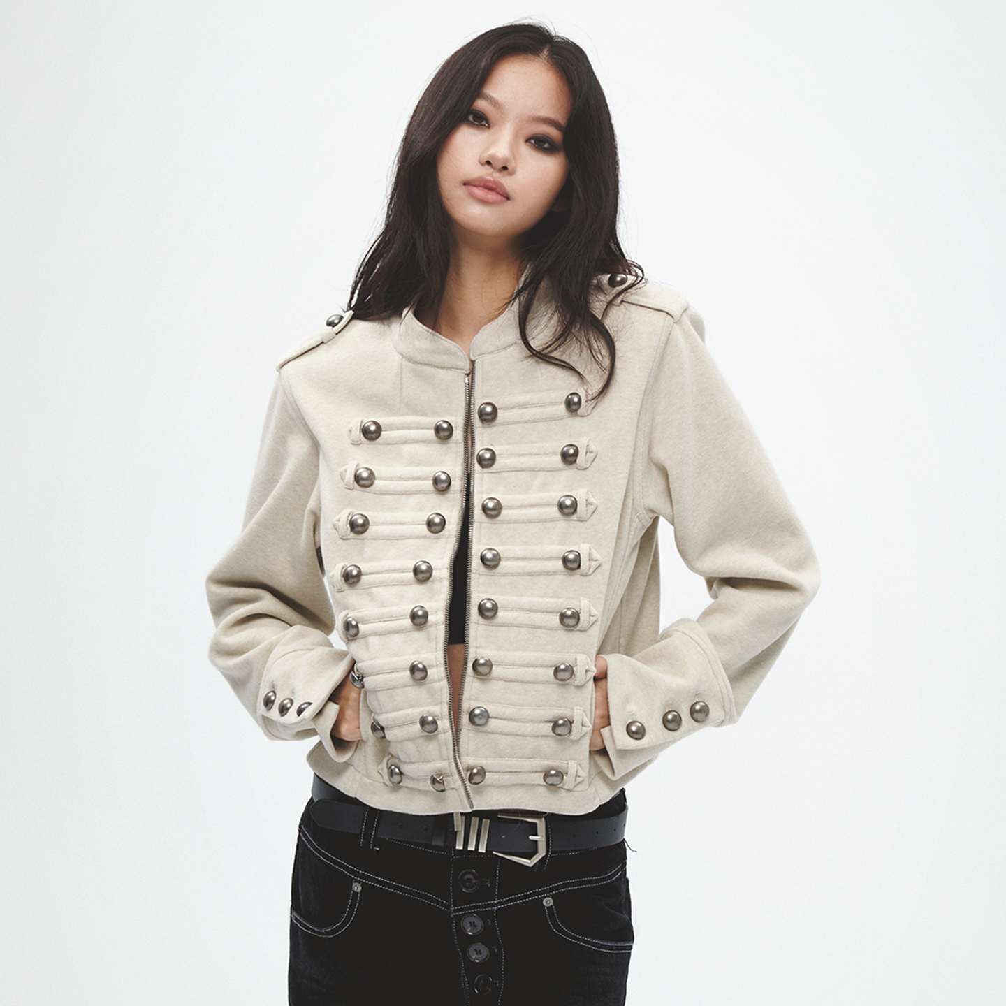 faychui 25aw 复古宫廷朋克街头金属装饰拉链夹克外套