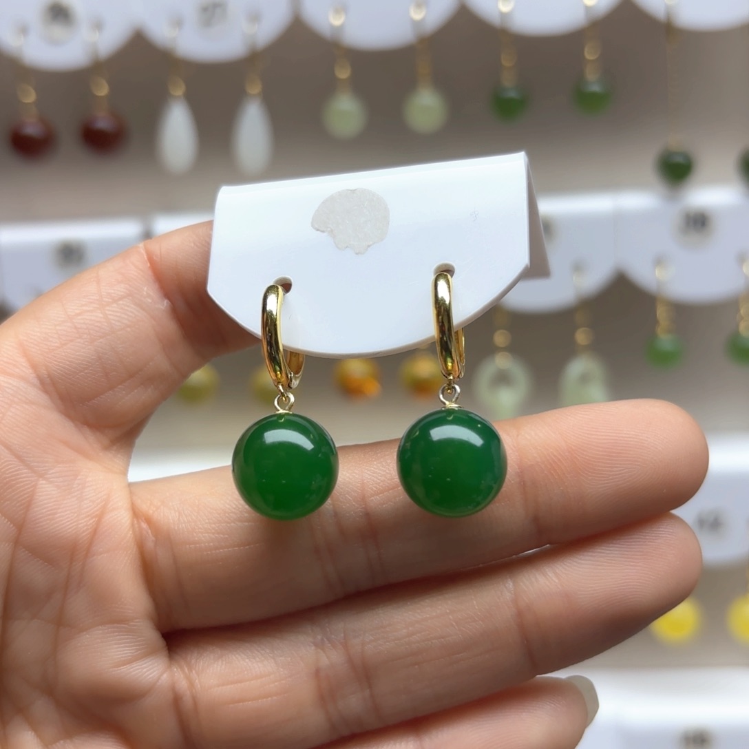 玛瑙/玉髓耳饰银S925镶嵌