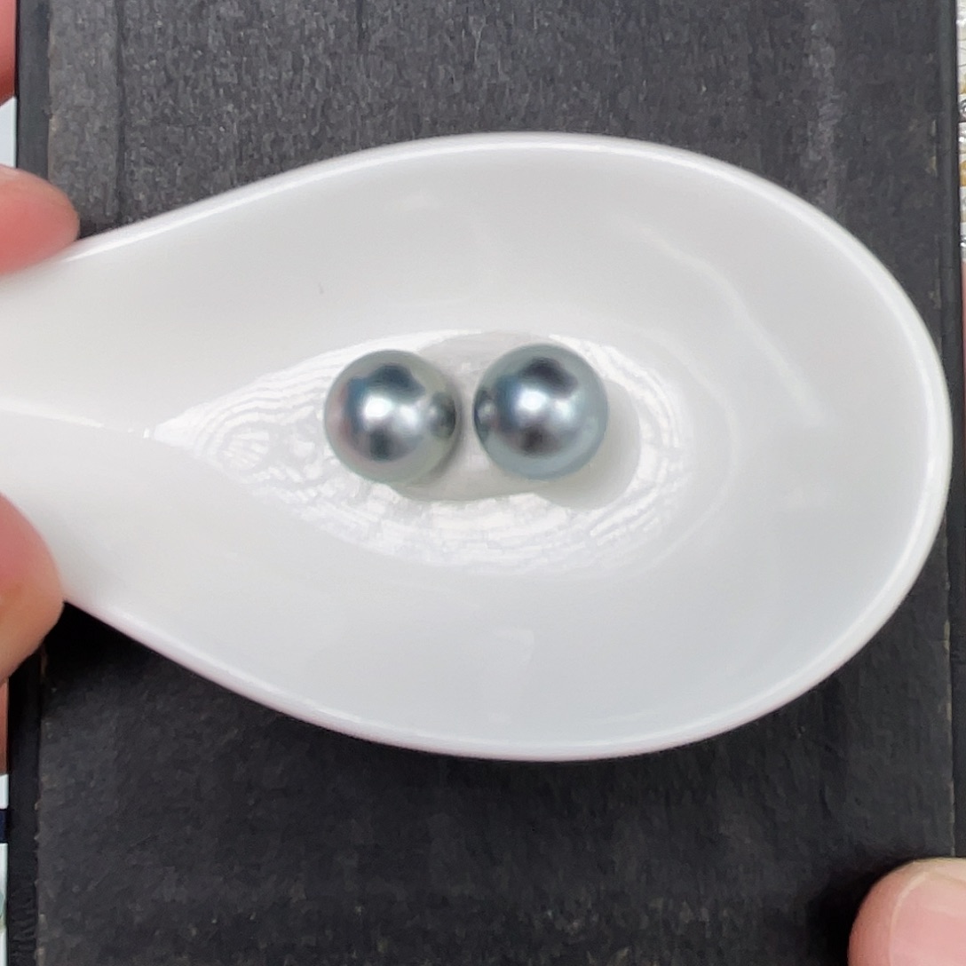未镶嵌裸珠定制海水珍珠10.1铂金灰对珠