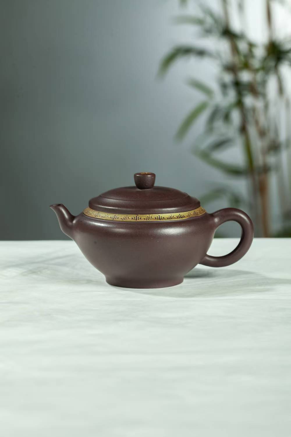 宜兴名家紫砂壶正宗原矿老紫泥全手工描金茶壶家用功夫茶具160cc