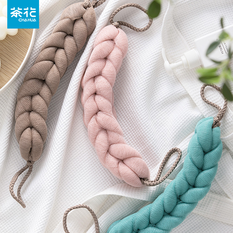 茶花沐浴球泡泡洗澡巾浴花可爱澡巾长条后背搓背浴球超柔软大号女