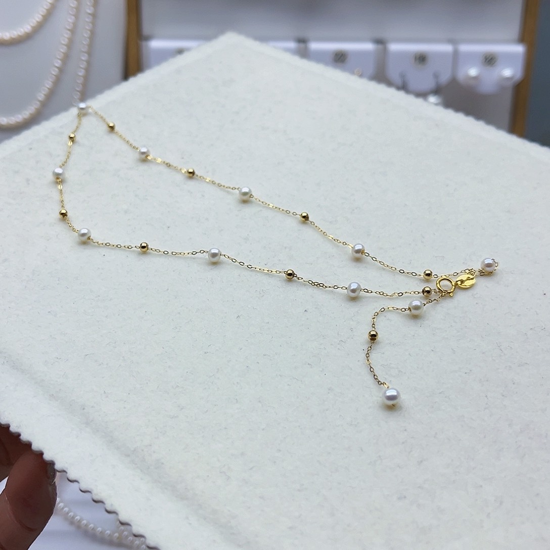 淡水珍珠颈饰银S925镶嵌