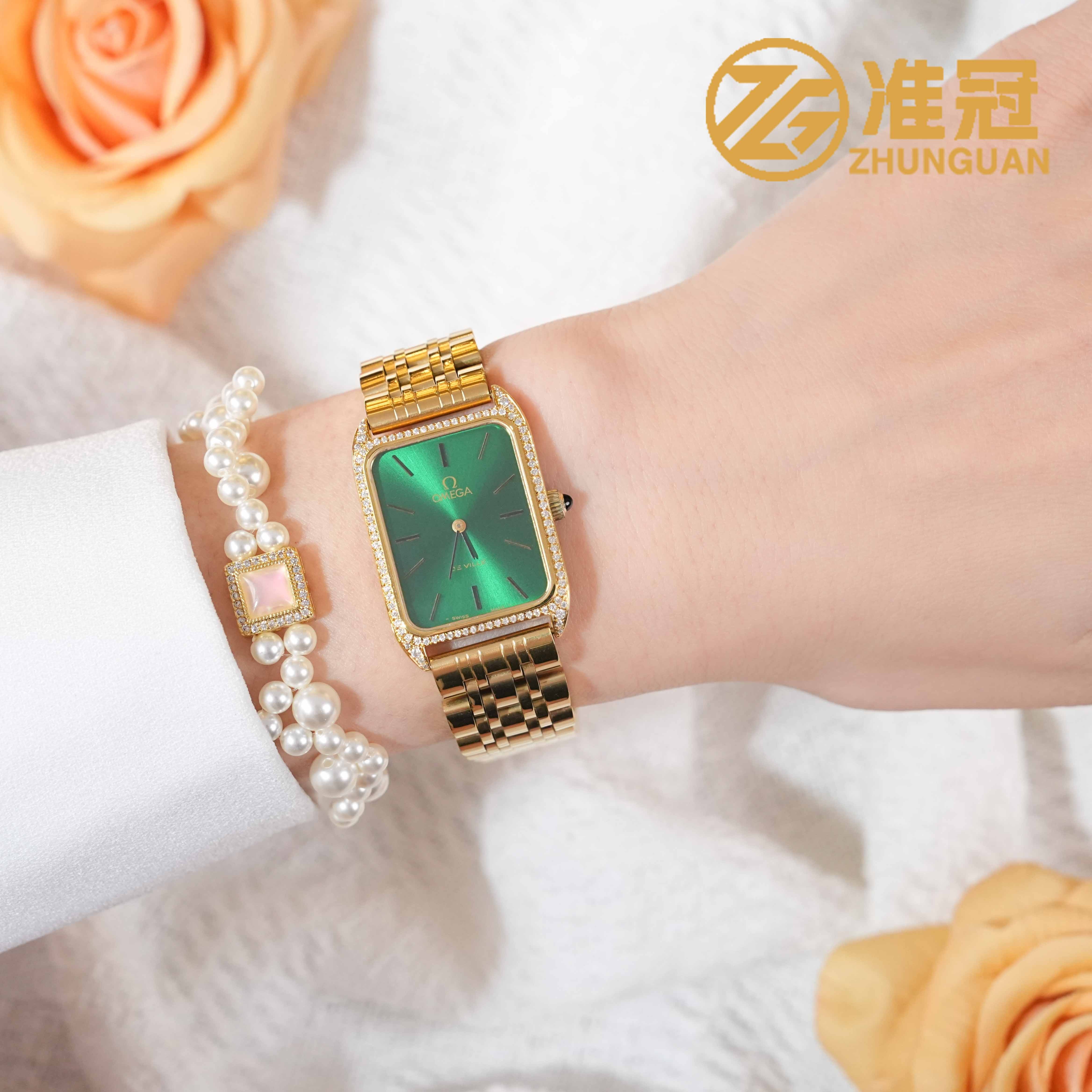 95新 Omega/欧米茄 27.2*23.5mm手动机械YK5129碟飞后钻瑞士名表