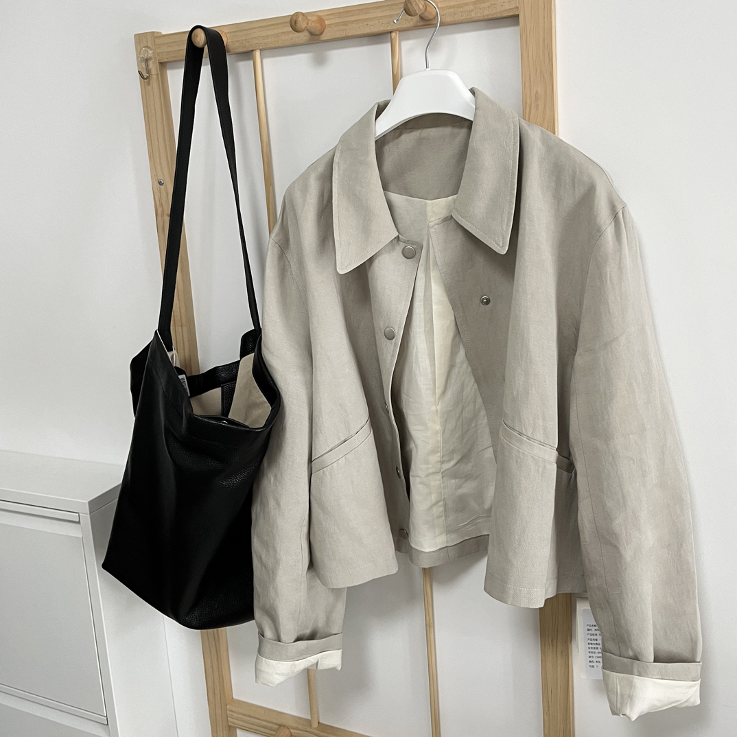 拍编号200-299 日系春秋风衣简约时尚