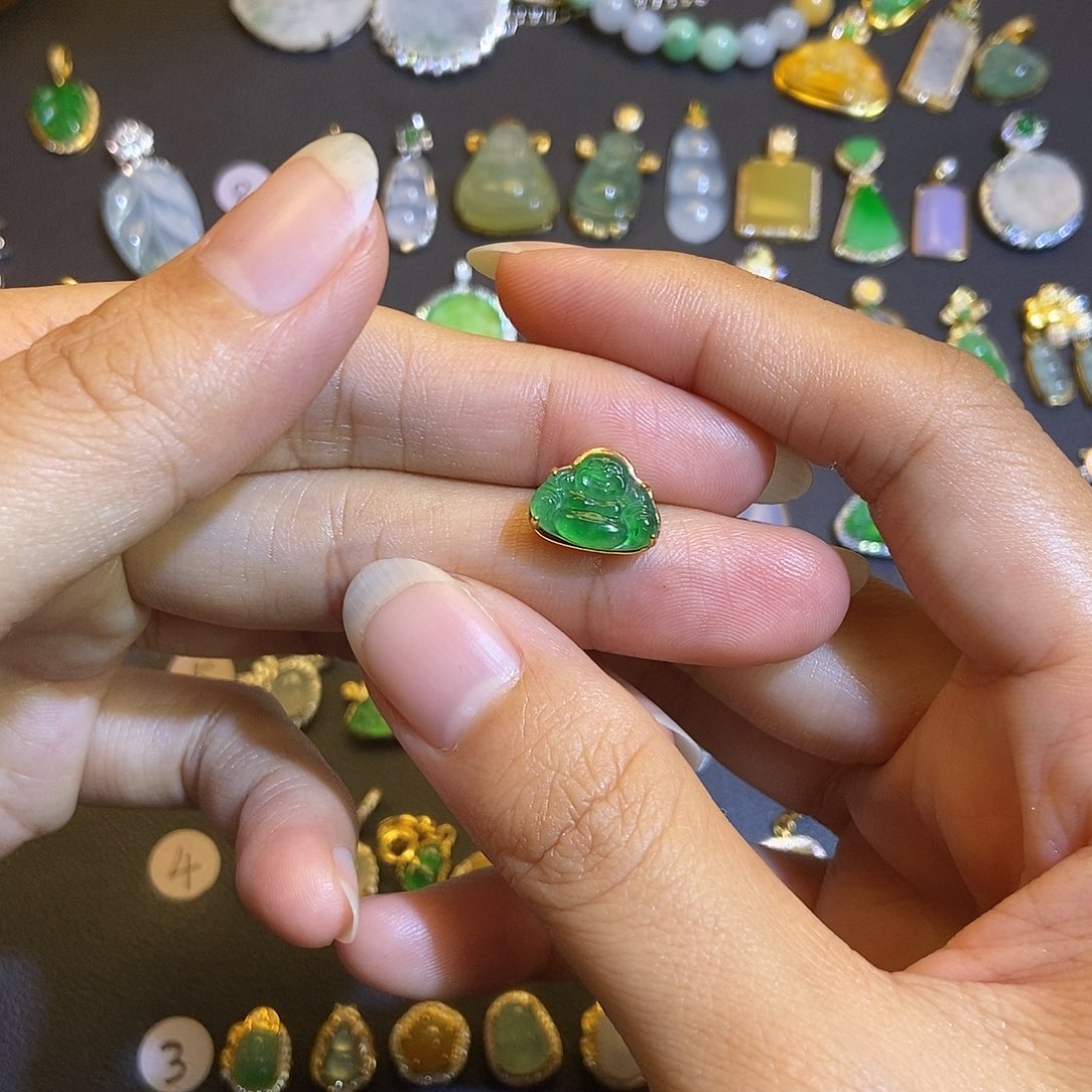 翡翠银S925镶嵌吊坠(不含链)