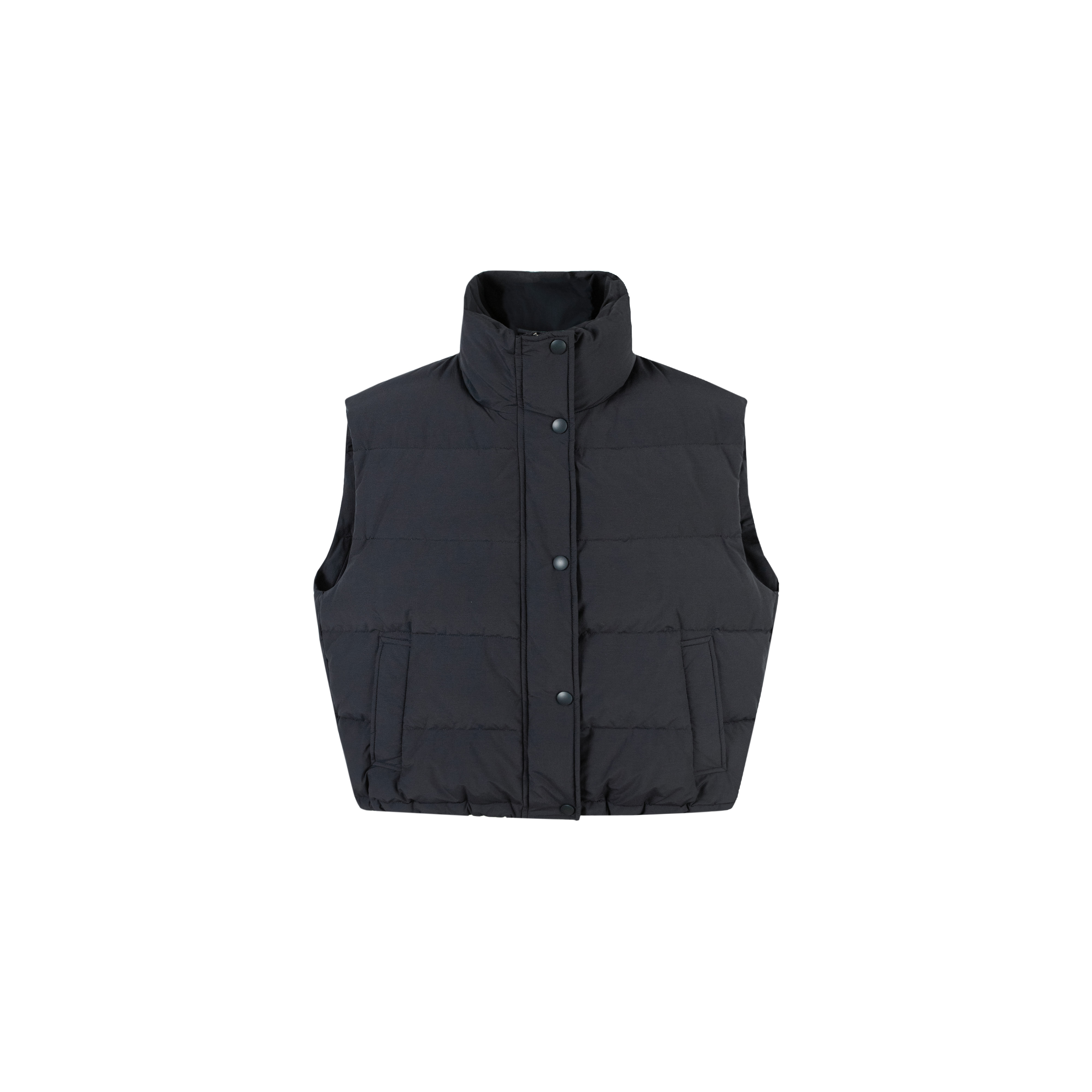 【极简】3621冬季新款90鸭绒纯色净版半高领羽绒服马甲L