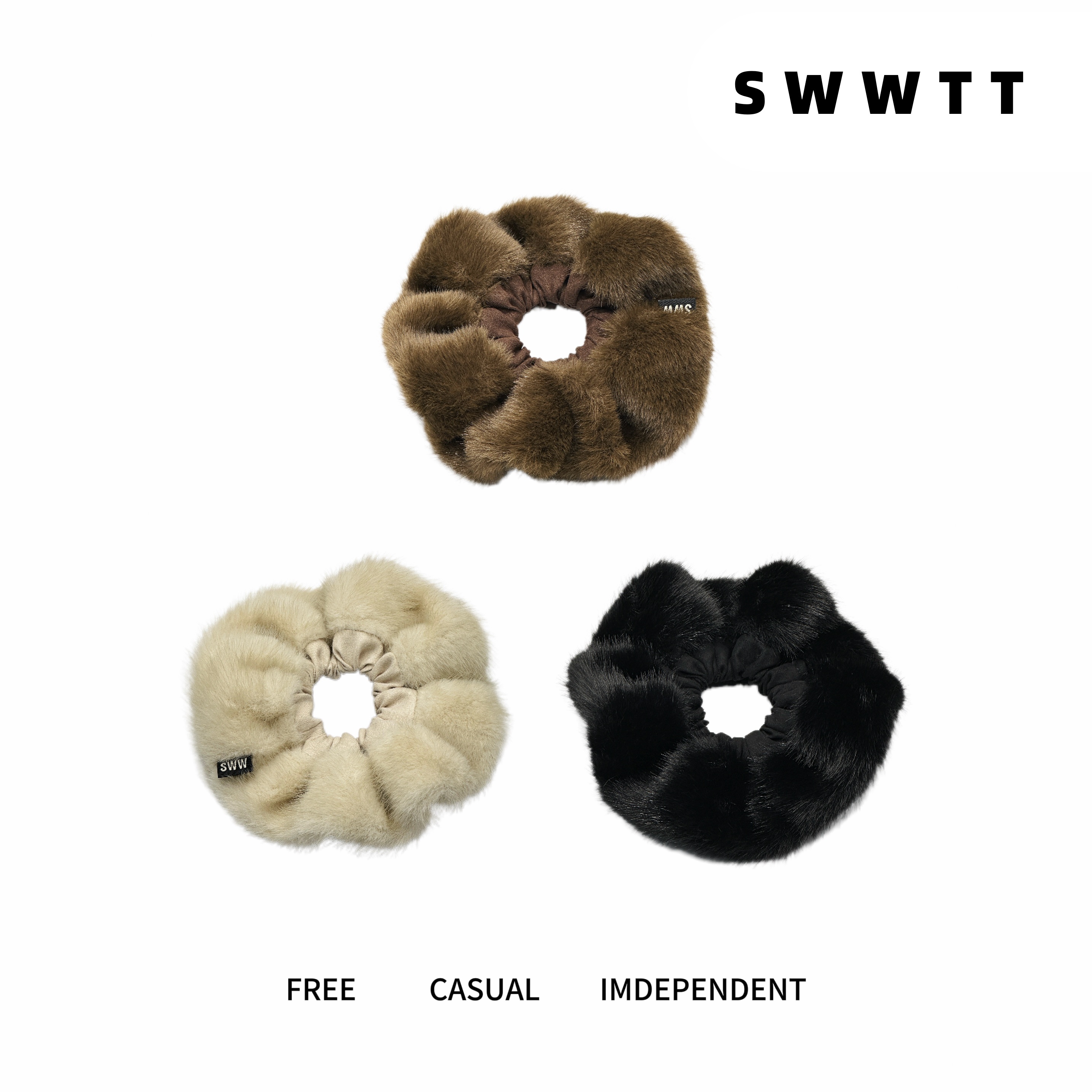 复古大气仿貂毛绒大肠发圈头绳女2025新款高端扎头发皮筋绳发饰