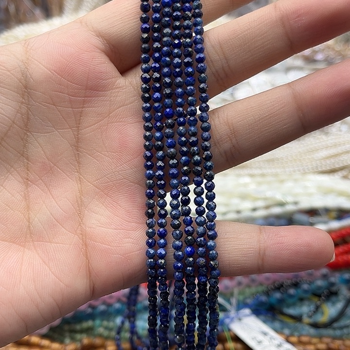 未镶嵌玛瑙/玉髓珠宝半成品一条2.8mm左右青金刻面