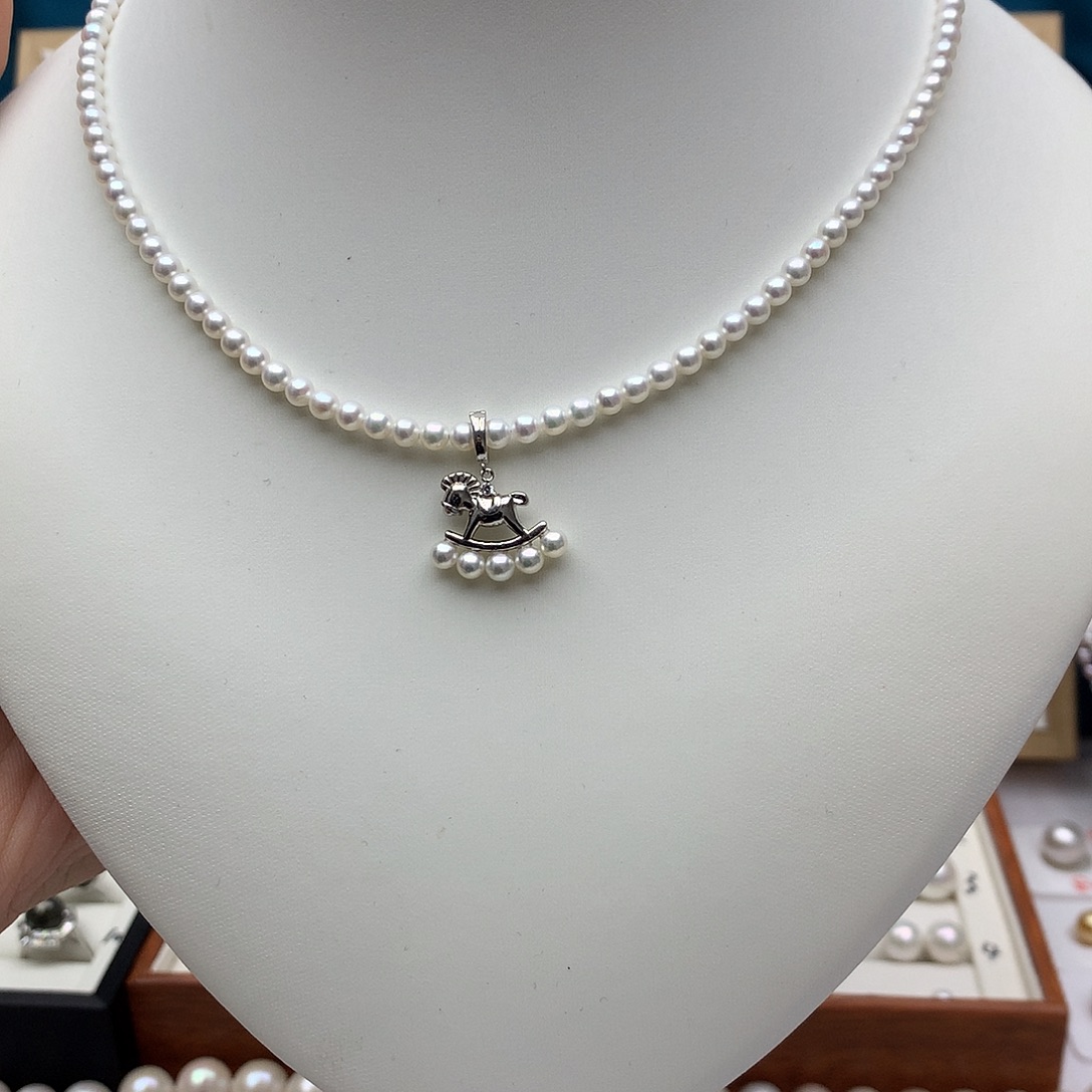 银S925镶嵌吊坠(不含链)淡水珍珠