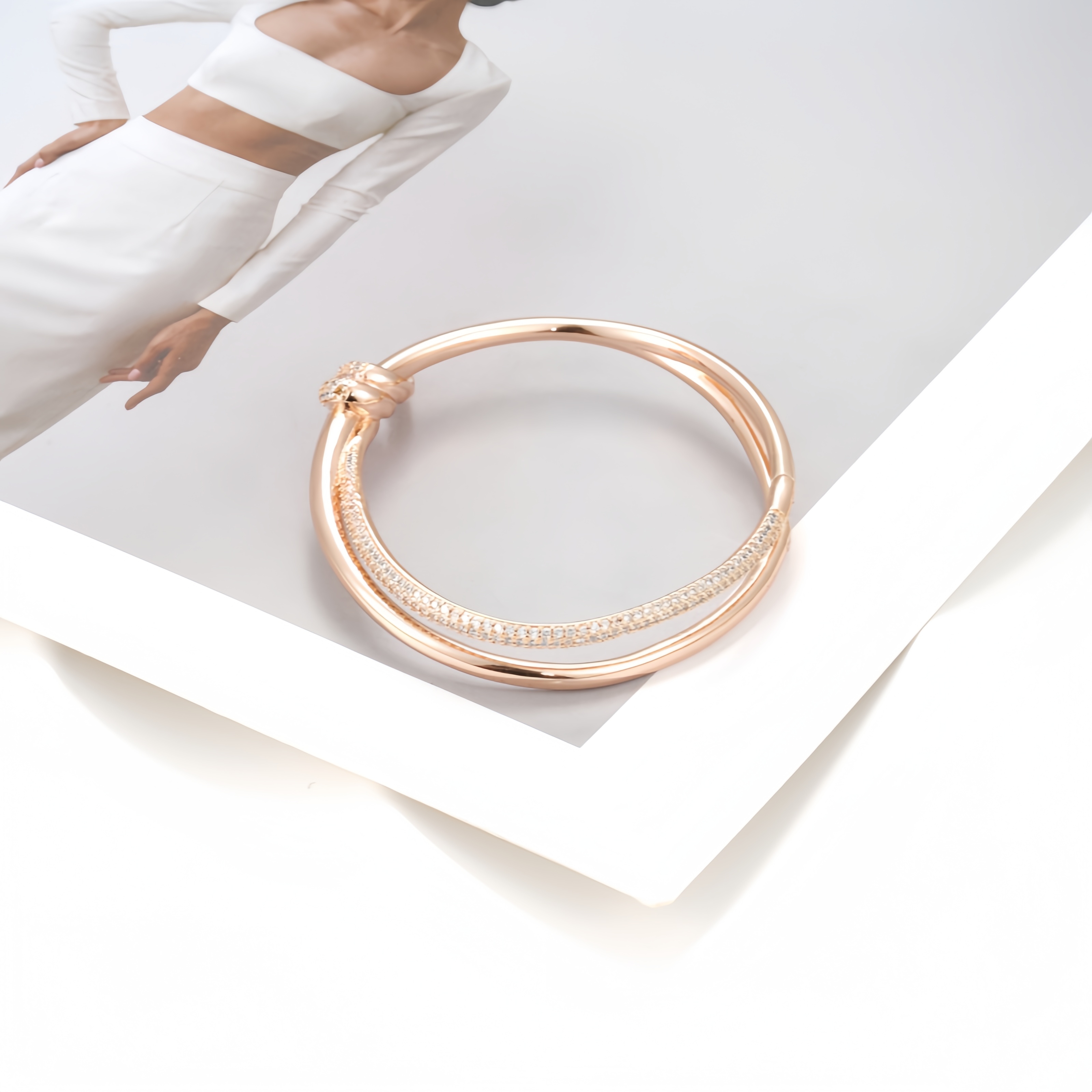 铜合金合成锆石手镯 铜合金仿水晶手镯 手镯6973（圈口60）