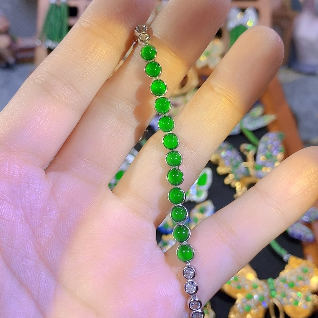 吊坠(不含链)银S925镶嵌翡翠