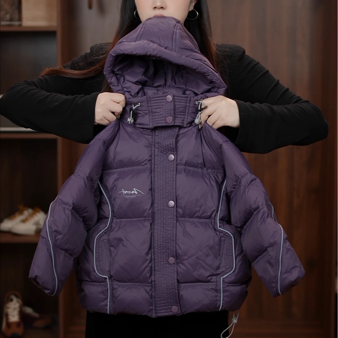 紫色羽绒服2025设计师款女童男童白鸭绒外套新款保暖冬装