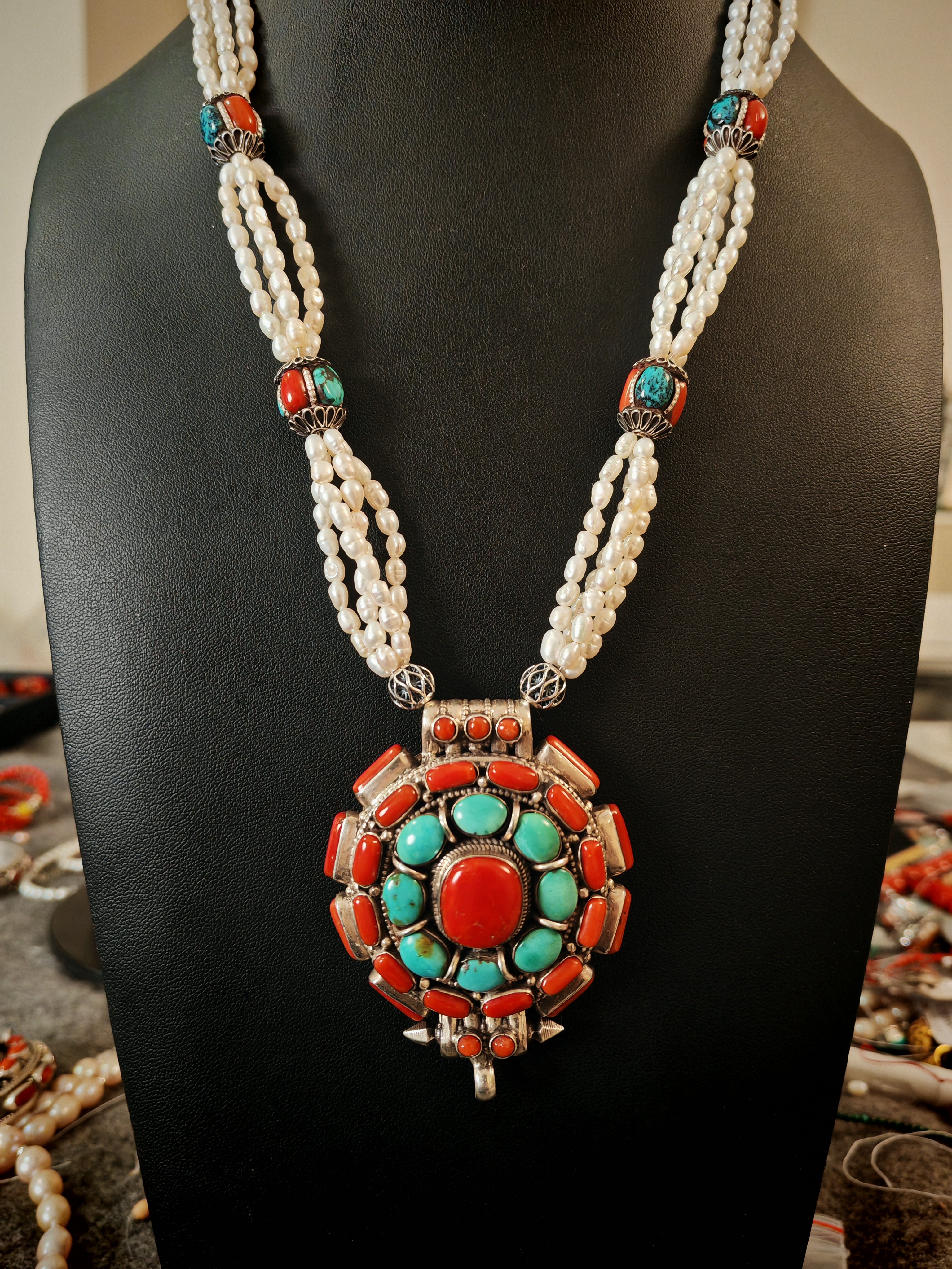 坠链均925银亚克力 尼泊尔进口女士项链