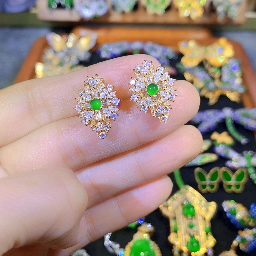 吊坠(不含链)银S925镶嵌翡翠