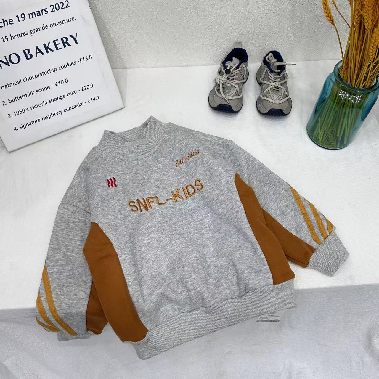 WY-7791 卫衣休闲加绒加厚潮版高品质休闲百搭卫衣印花韩版圆领