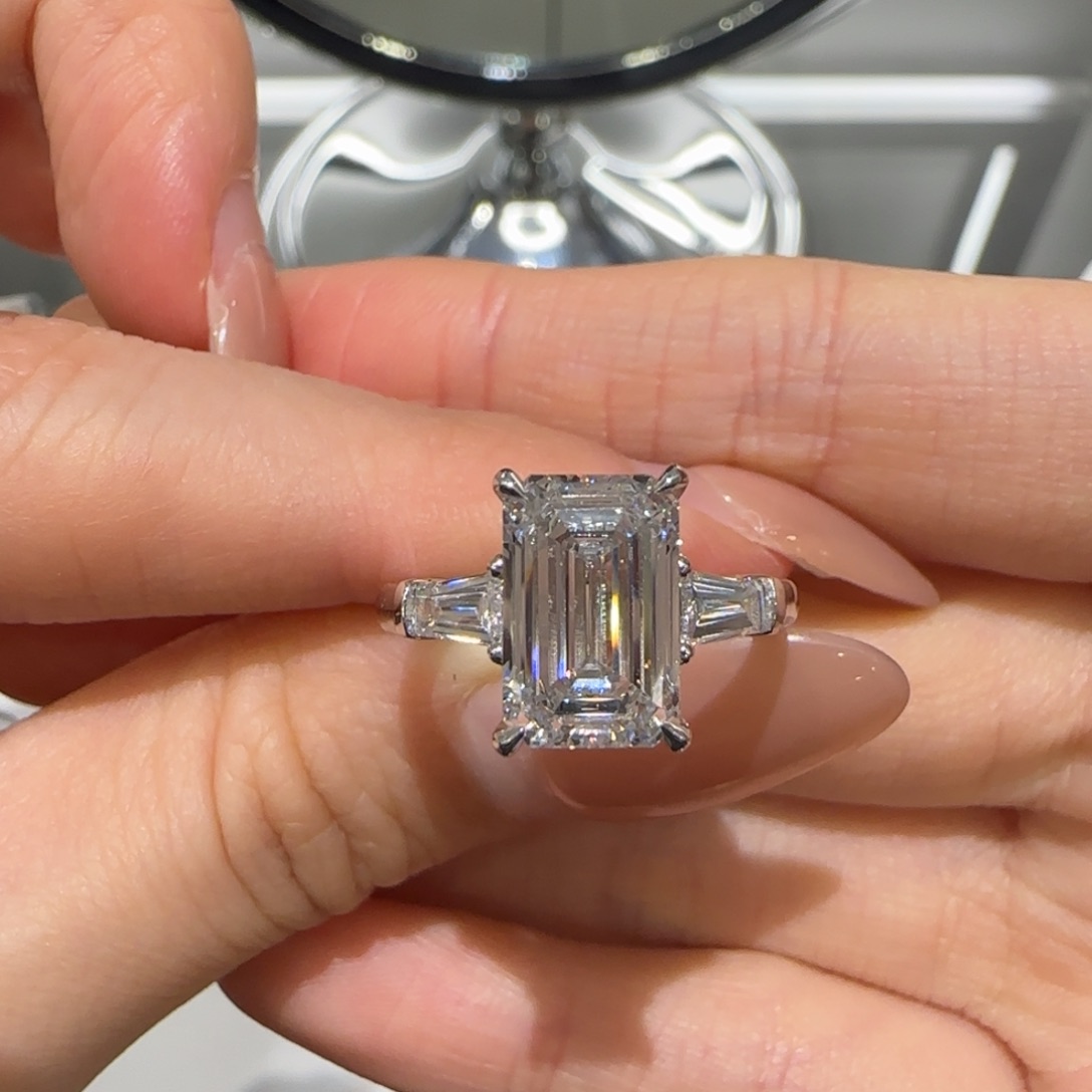 实验室培育钻石铂Pt950镶嵌3卡祖母切13