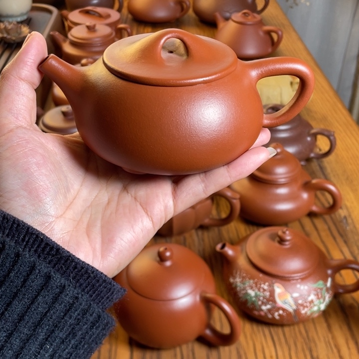 茶壶紫砂半手工朱泥景舟石瓢230cc