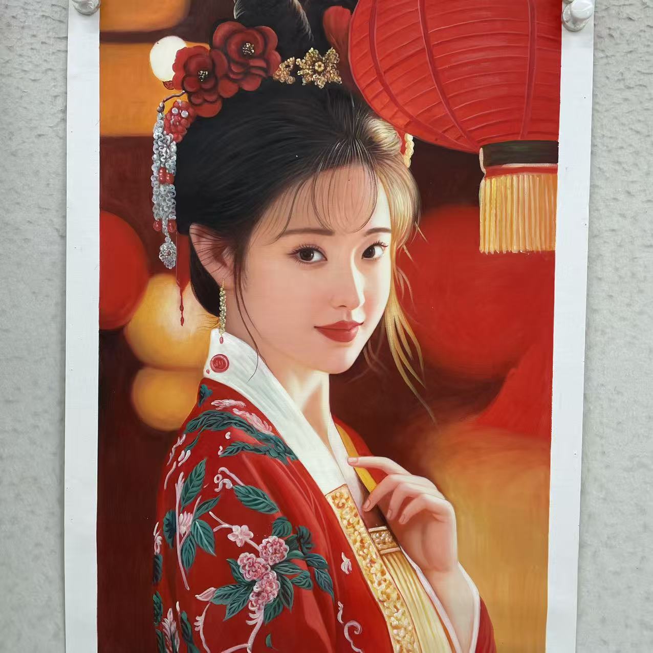 林彦新-中国新娘-灯笼-约60-90厘米-油画-麻布