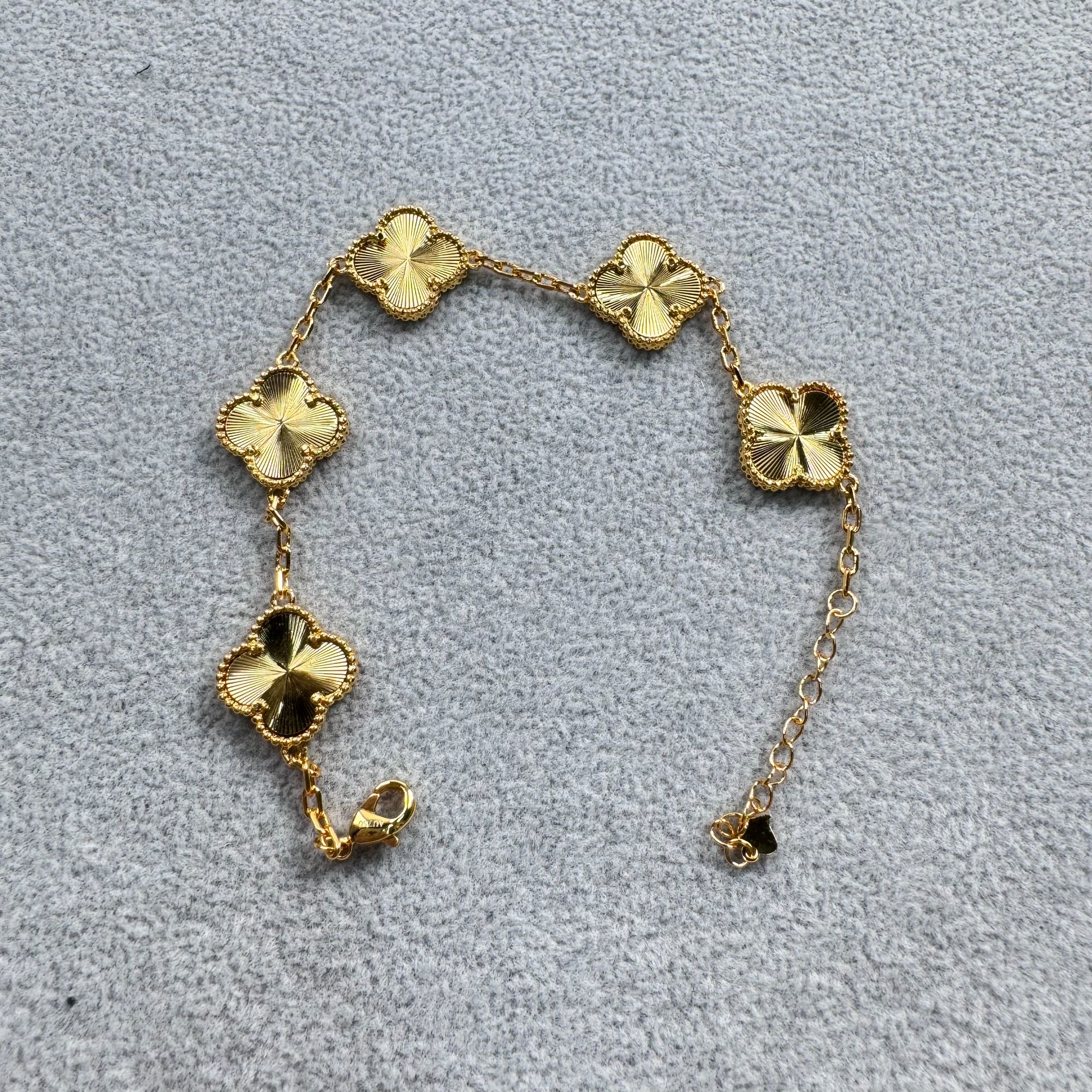 镭射四叶草幸运五花手链高定时尚YK014