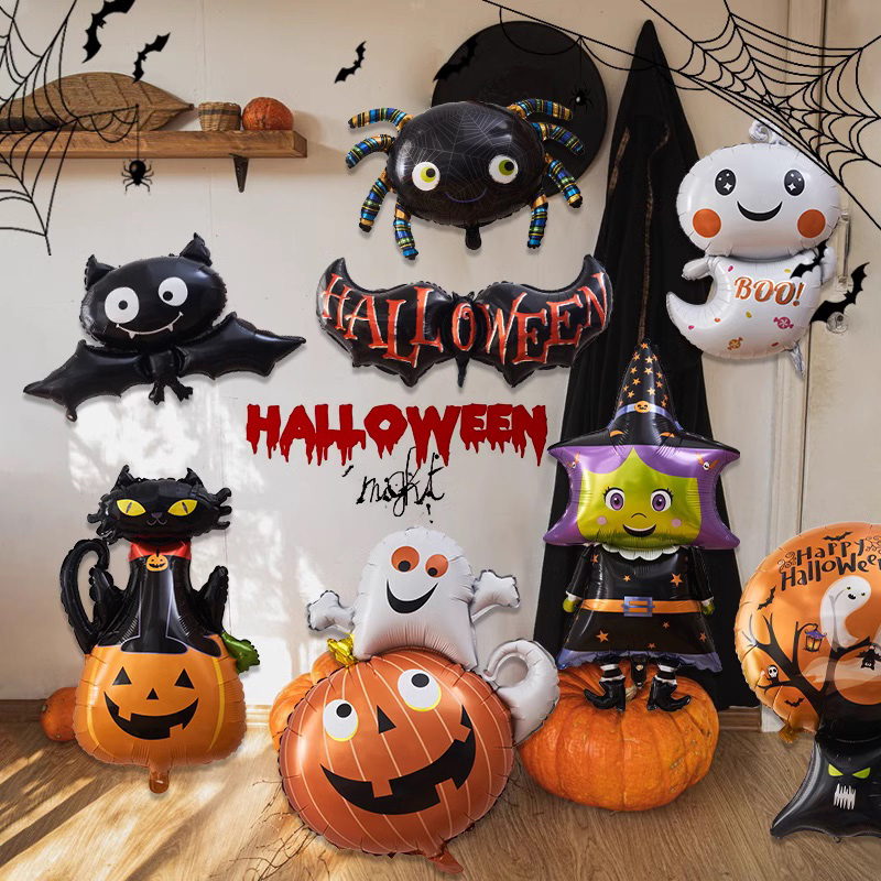 【花约】万圣节派对装饰用道具场景布置幼儿园酒吧南瓜蜘蛛幽灵气球