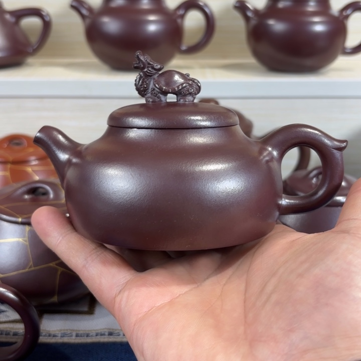 紫砂茶壶乔*山全手工高温龙血砂龙龟壶