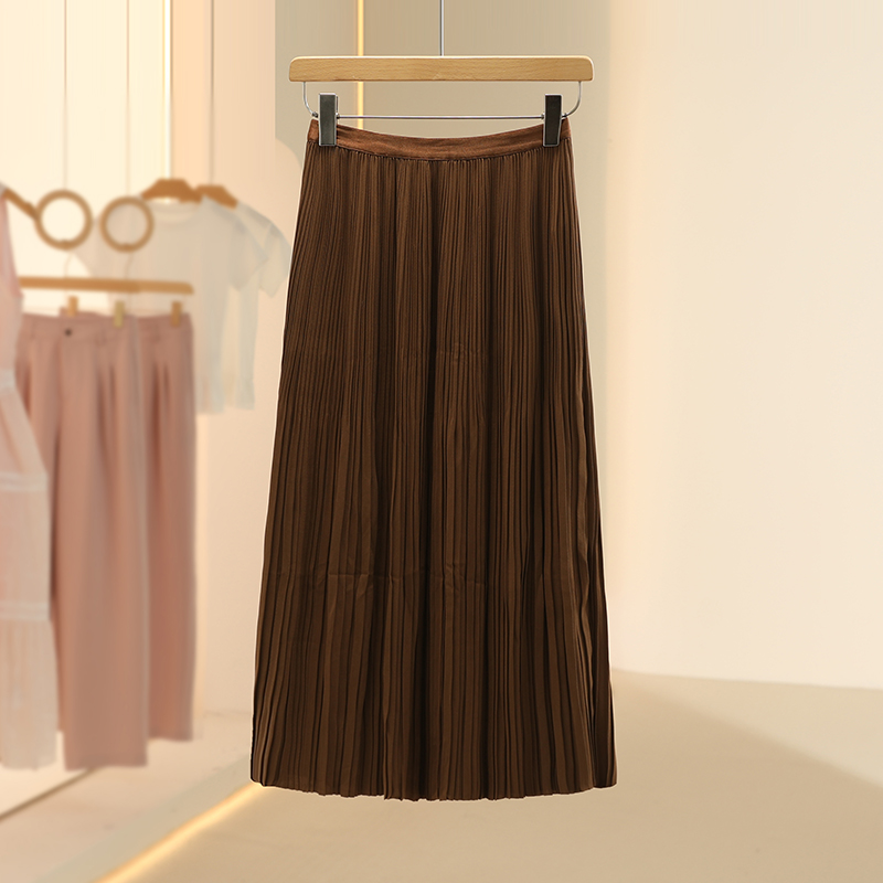 【四季青】垂感遮肉百搭复古百褶半身裙2025夏季新款品牌女装
