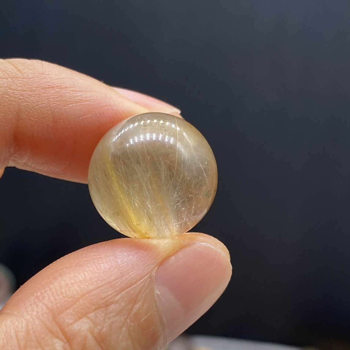 天然水晶发晶幽灵共存年年发单珠散珠diy16.8mm