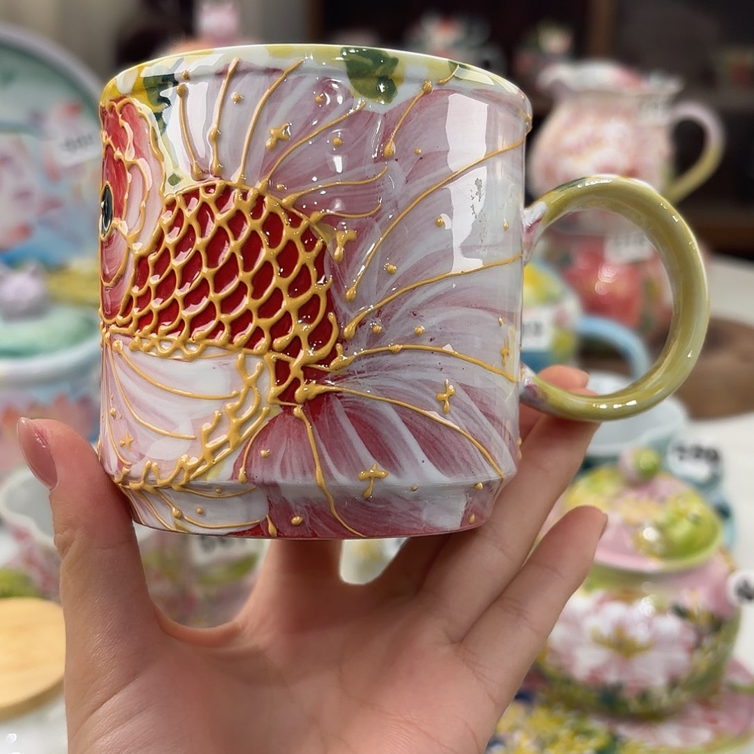 景德镇手绘高温釉下彩陶瓷茶具