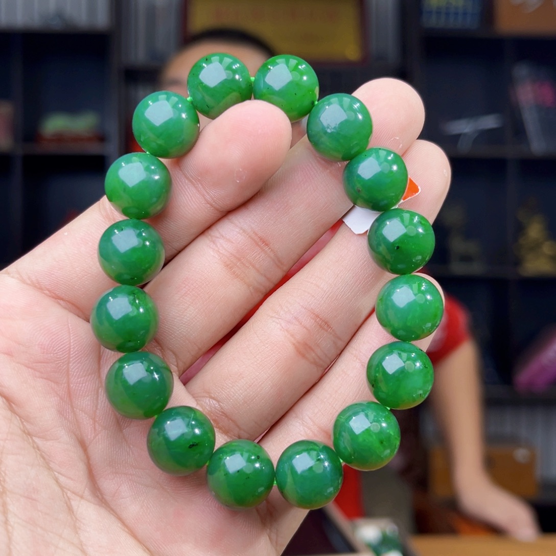 和田玉未镶嵌手串天然和田玉俄罗斯五号矿琉璃翠卡13