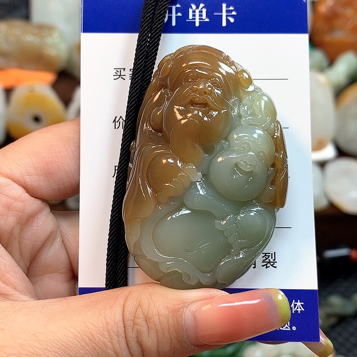 和田玉颈饰未镶嵌浪***人