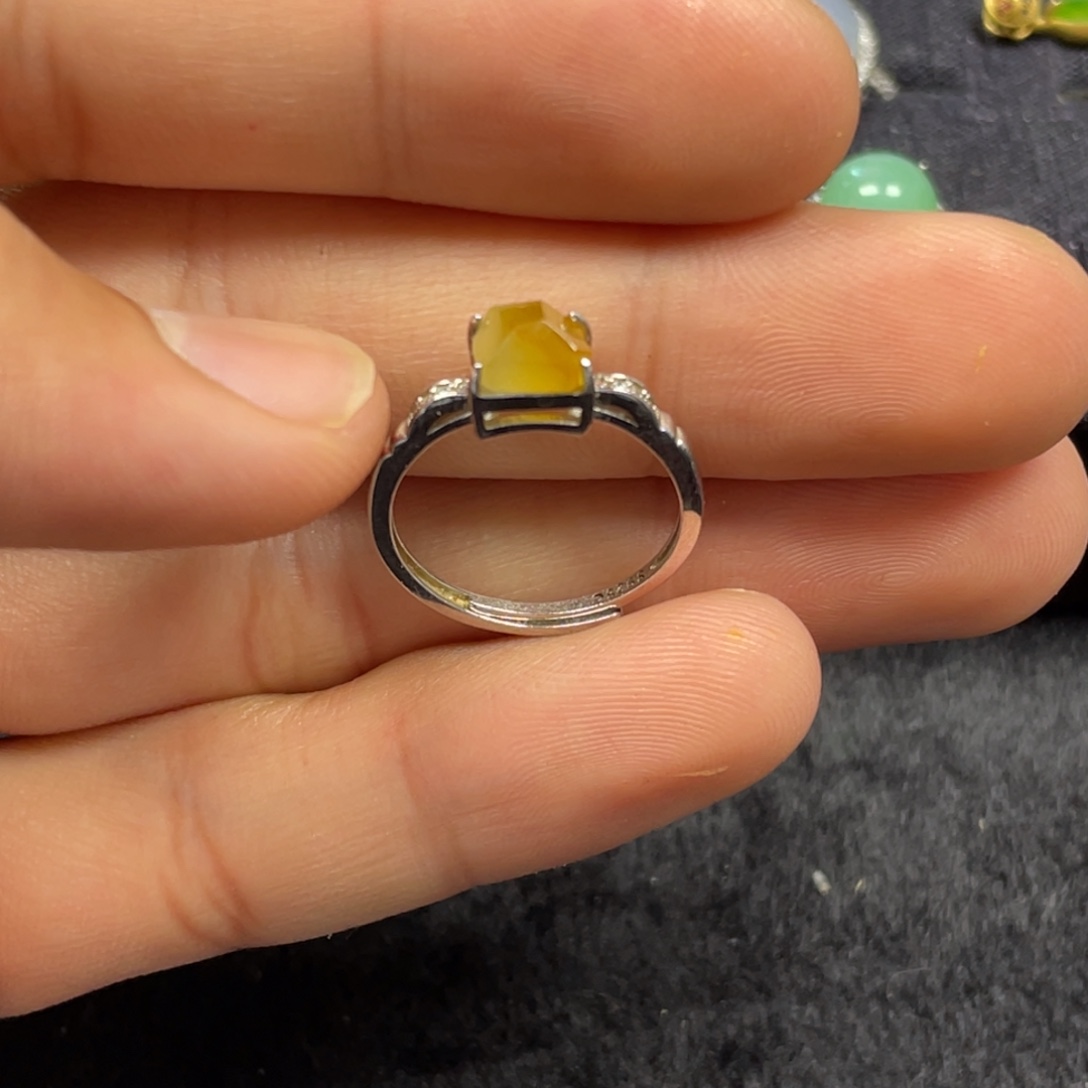 翡翠银S925镶嵌戒指