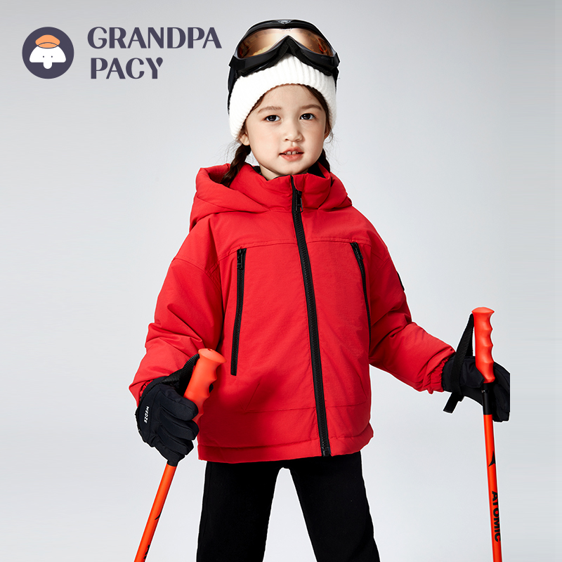 帕西爷爷儿童羽绒服加厚宝宝男女新短款2024冬滑雪极寒大童装外套