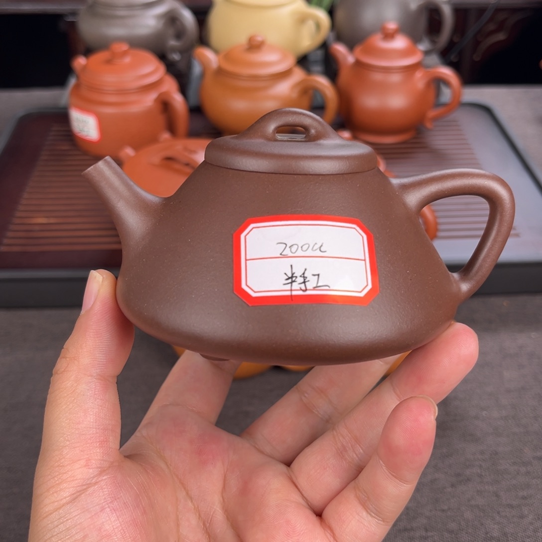 紫砂茶壶200cc紫泥子冶石瓢