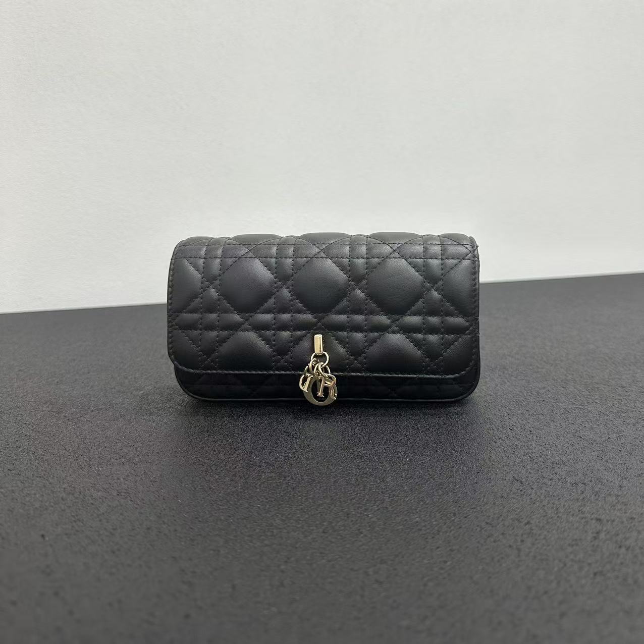99新 DIOR/迪奥 壹所奢品/DIOR lady 小号  黑金 单肩斜挎包海