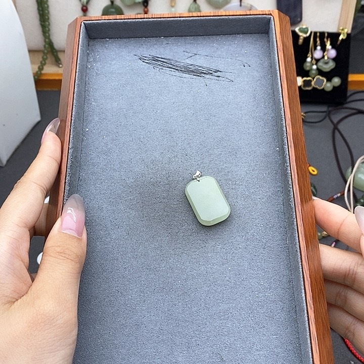 和田玉吊坠(不含链)银S925镶嵌