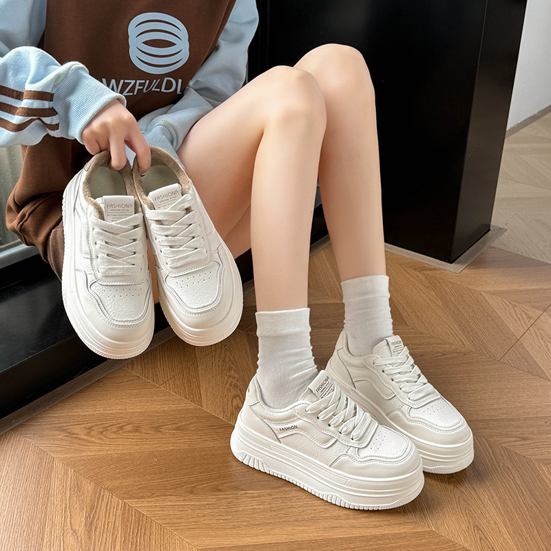 松糕小白鞋女2026新款时尚增高休闲板鞋加绒厚底ins韩版运动女鞋