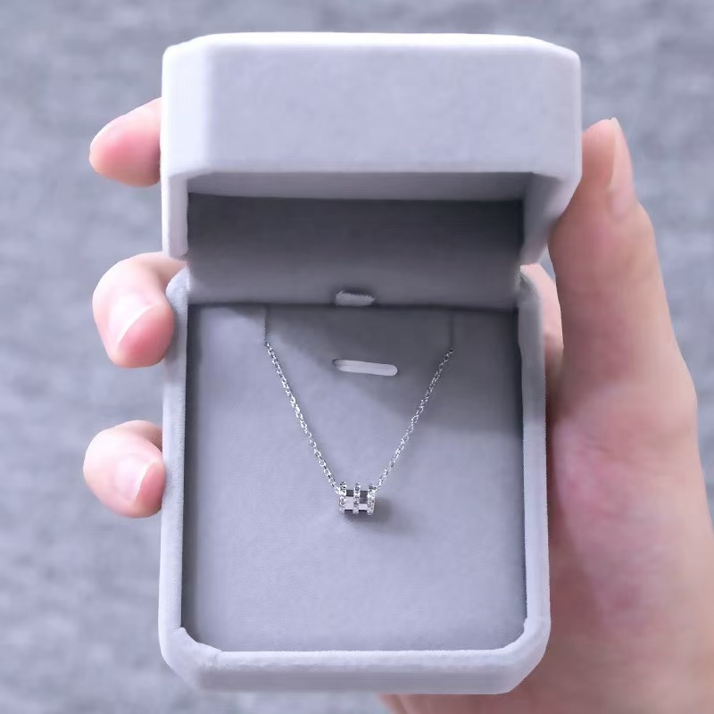 坠链均足银锆石 足银套链小蛮腰项链女轻奢小众设计经典锁骨项链