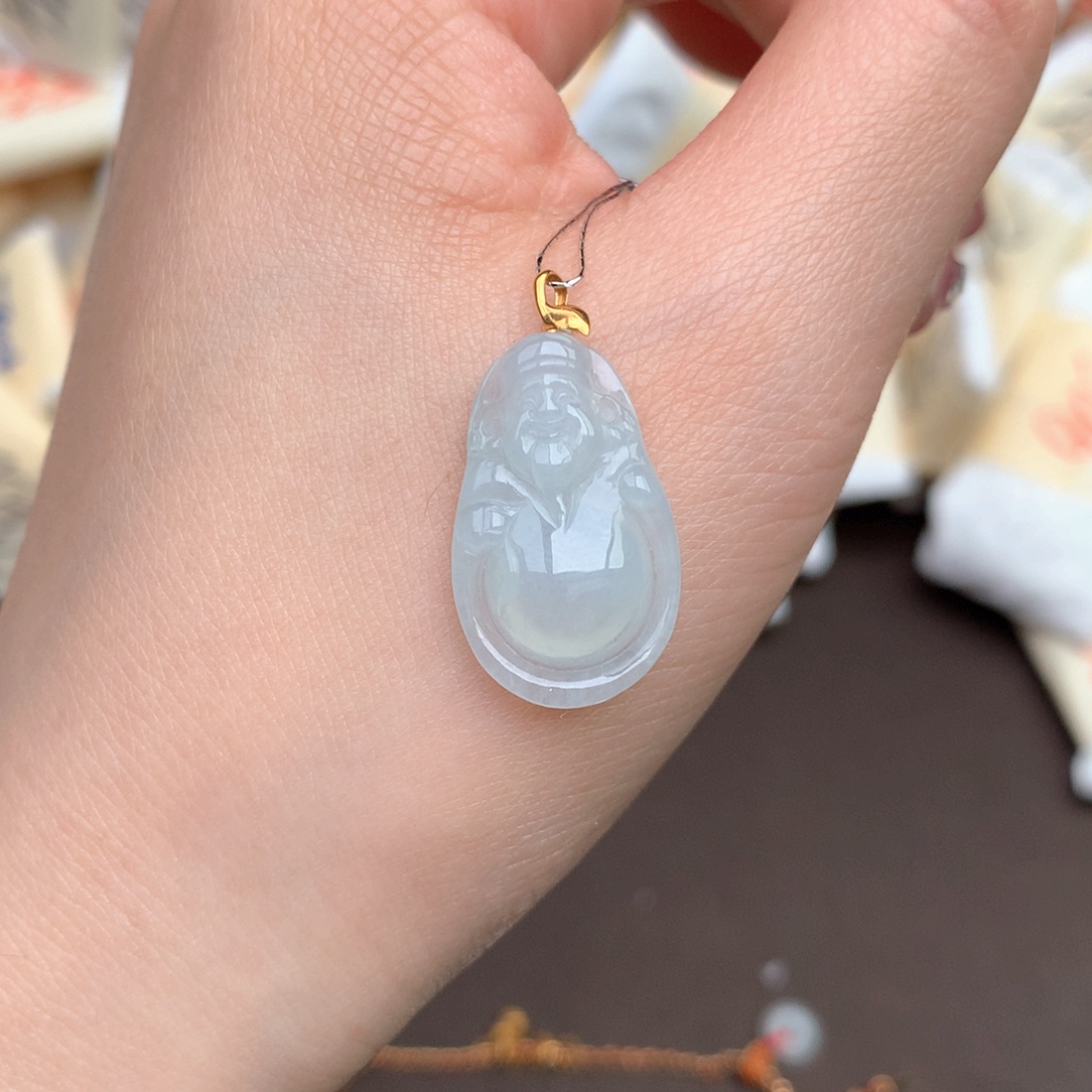 【闪购商品】翡翠挂件18K金镶嵌一