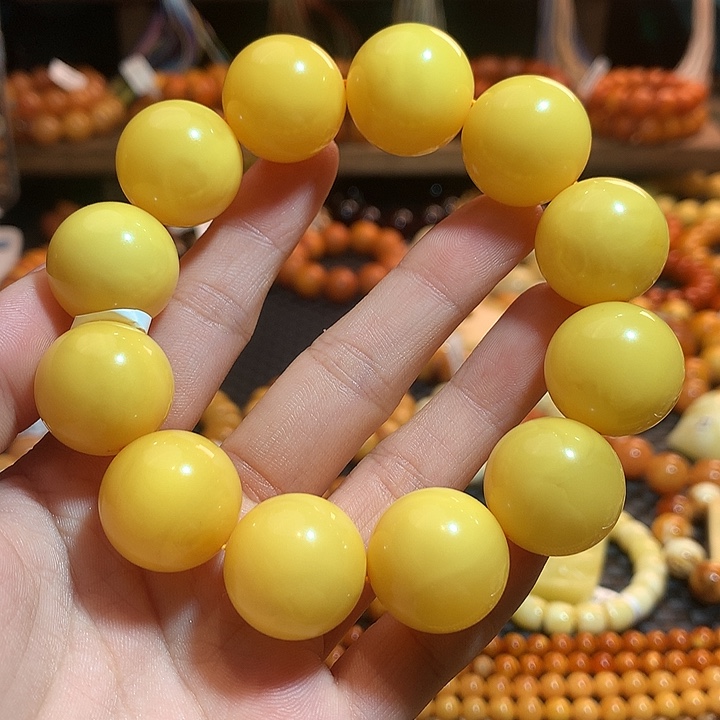 琥珀未镶嵌手链蜜蜡