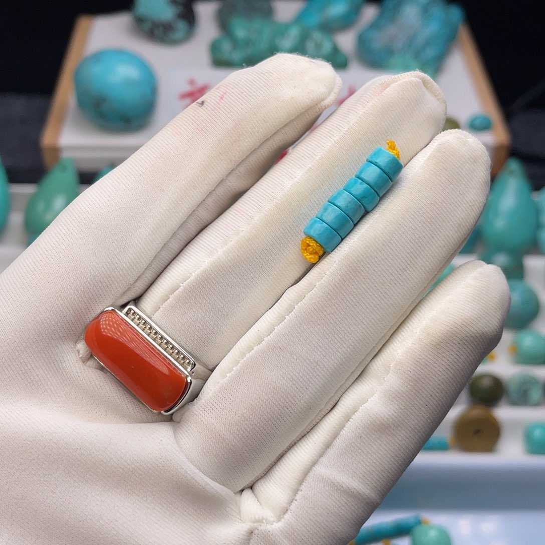 南红玛瑙未镶嵌高瓷老型对珠8.8mm隔片