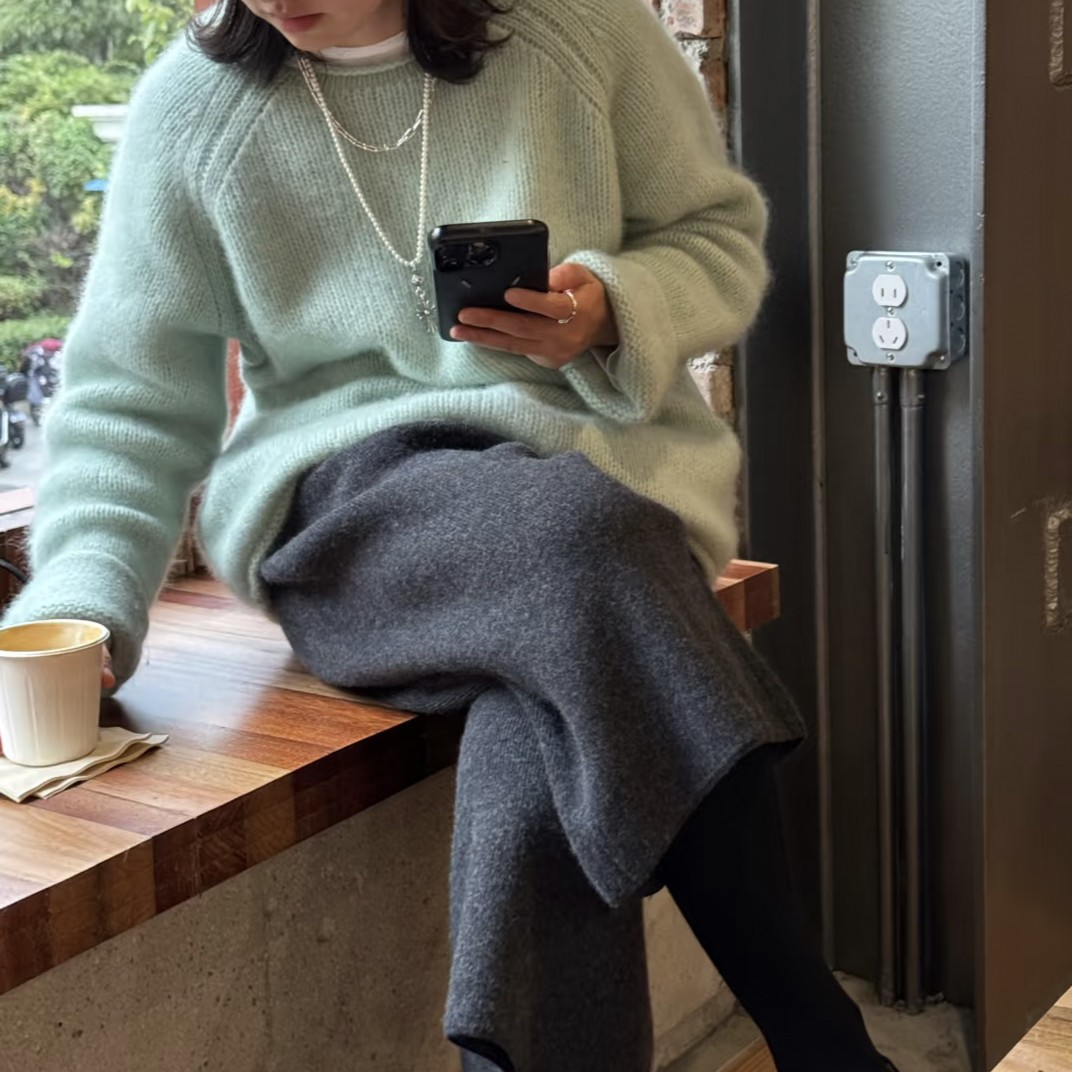 2025新款韩系毛呢八分裤弹力腰围时尚百搭款网红宽松