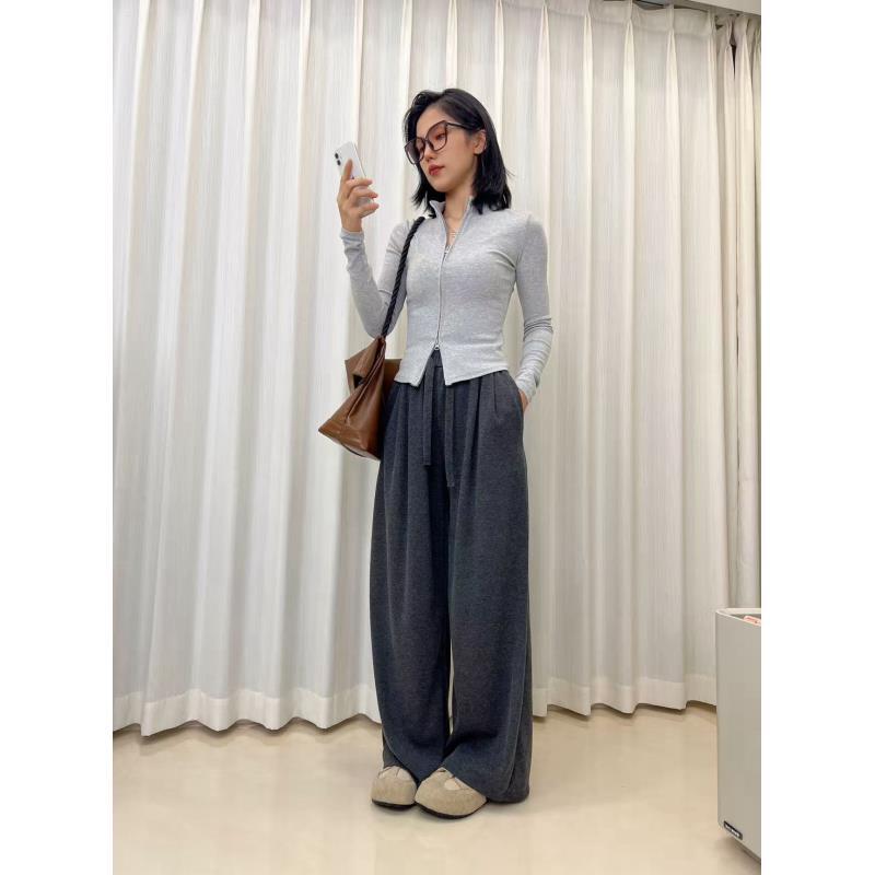【秋冬新款】2025新软糯慵懒垂感休闲裤秋高腰垂坠松弛感阔腿裤女韩