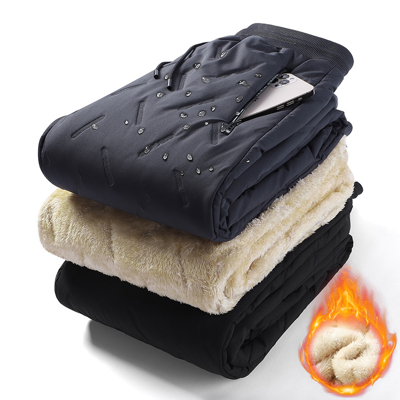 冬季男女款防风防水羊羔绒户外宽松棉长裤保暖裤棉裤裤子男裤秋冬