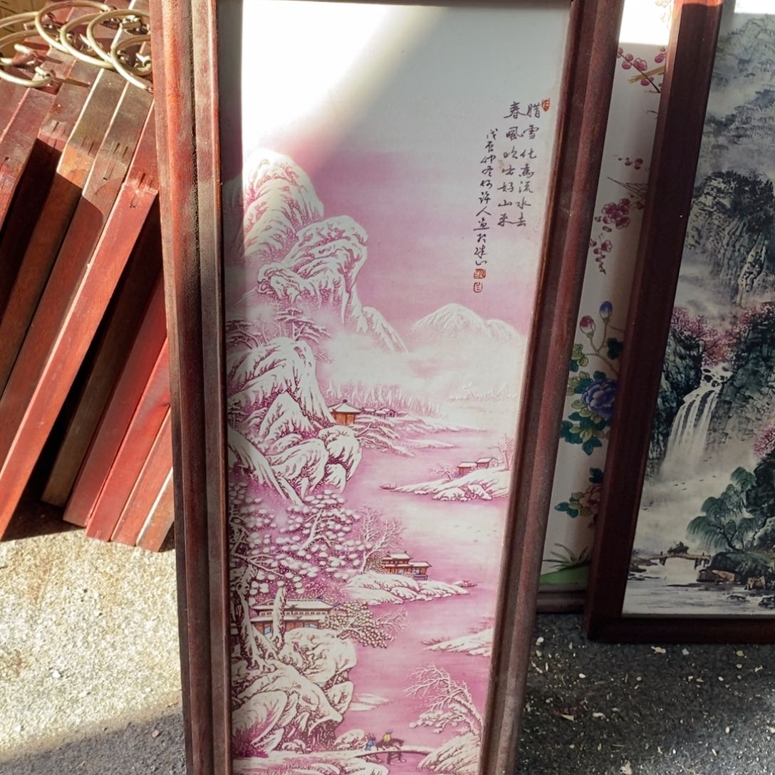 瓷53*21*1景德镇瓷板画柴窑烧制