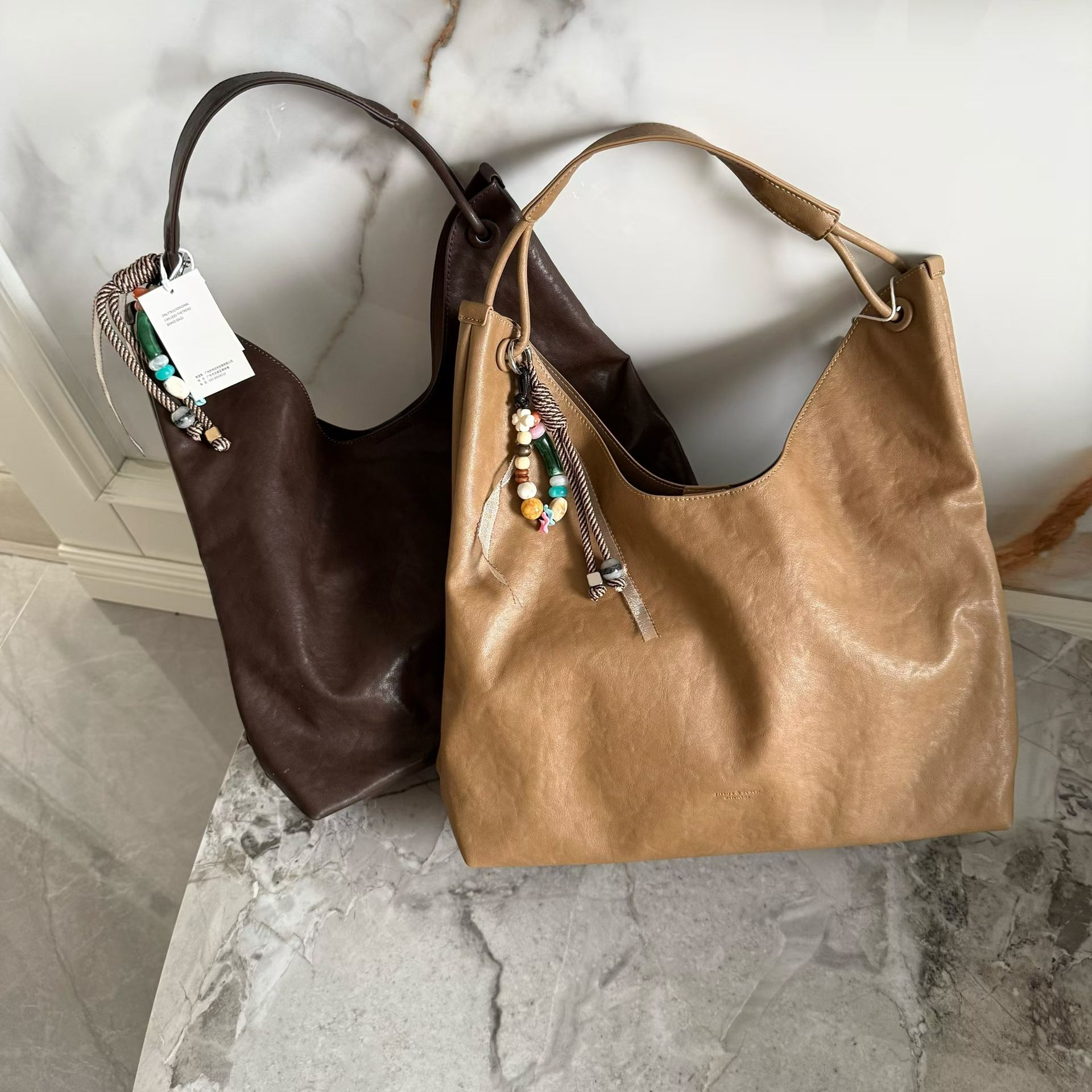 复古慵懒风植鞣皮高级感腋下托特包女款通勤百搭单肩包