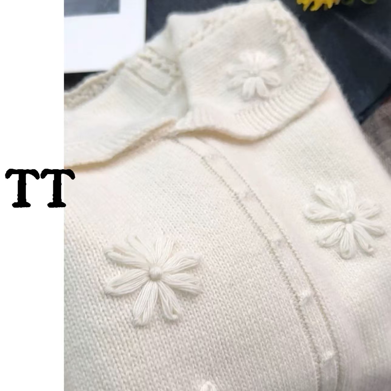 【朝花夕拾】复古重工刺绣宽松慵懒风女秋冬季套头针织衫～1465