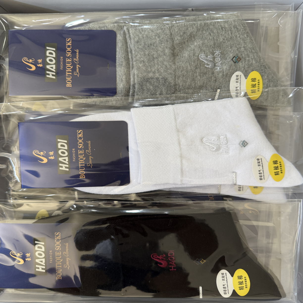 男女通用精梳棉吸汗透气中筒长袜