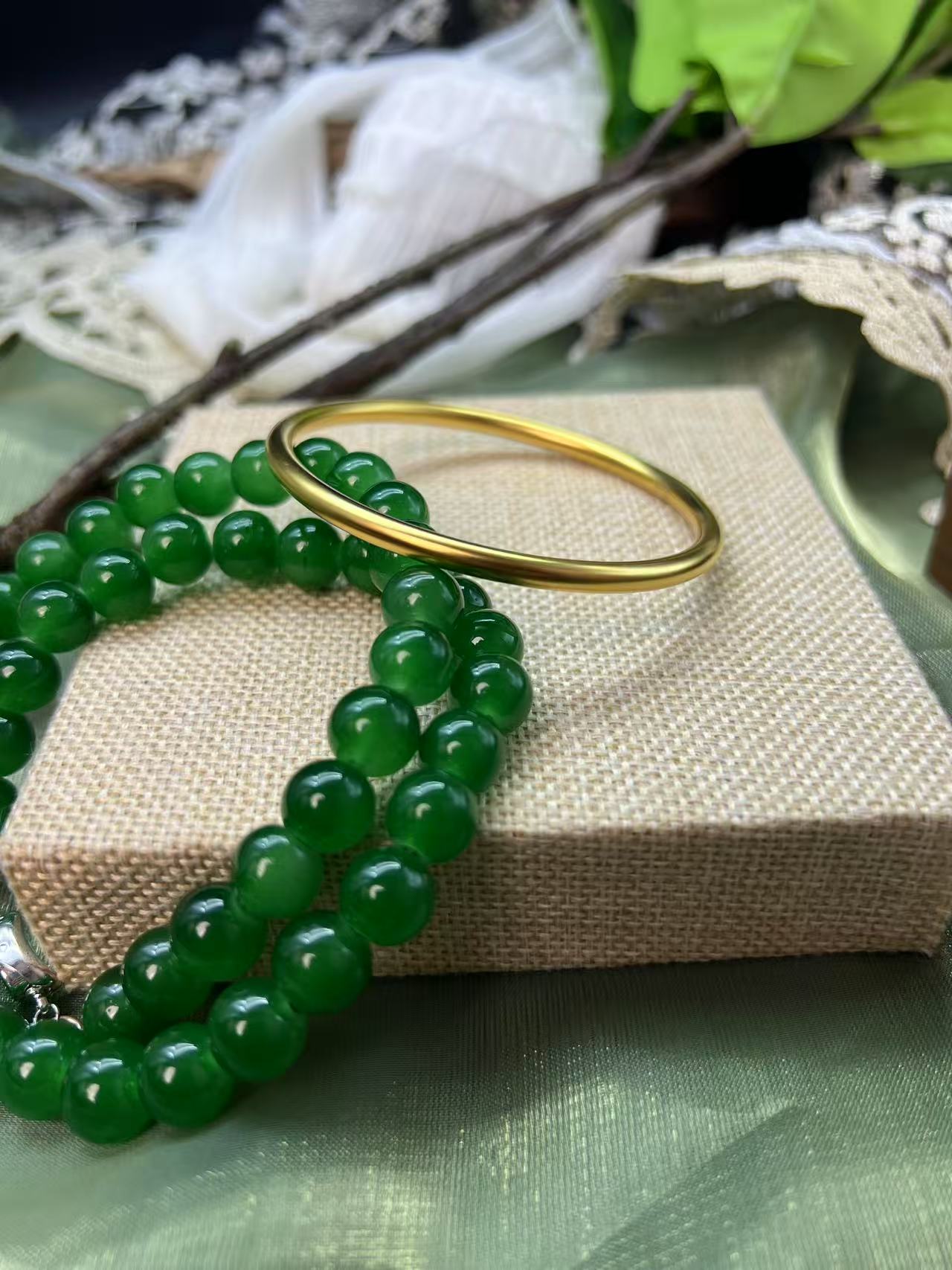 【陀曼妮】古法闭口素圈手镯-Z